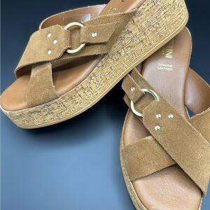 Lottini Italy Leather Platform Sandals Brown EU 38 Boho Comfort